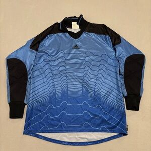 Vintage 90s Adidas Goalkeeper Jersey Large Blue Long Sleeves Portugal Number #1